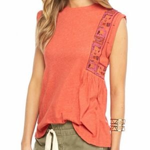 Free People Marcy Embroidered Knit Top